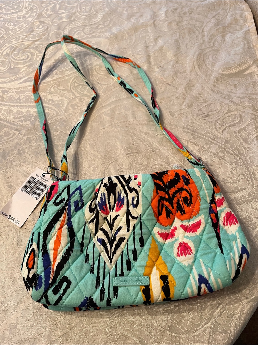 NWT Vera Bradley Pueblo Alex Crossbody Quilted Shoulder Bag with Ikat Print